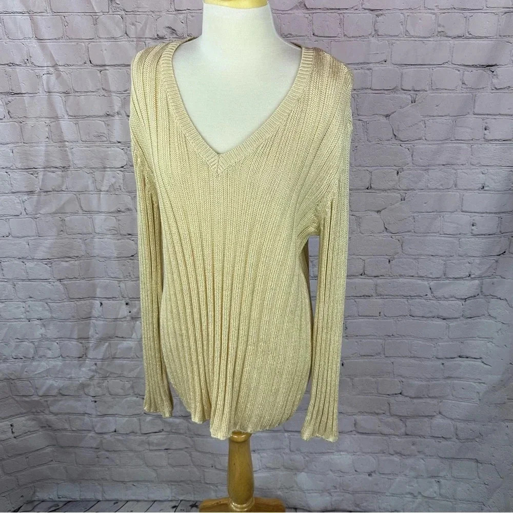 Chico's cream cable knit sweater size 3 (XL 16)